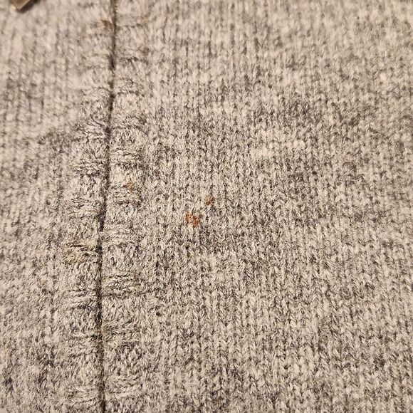 Eddie Bauer Collectibles 100% Lambs Wool Gray Sweater w/ Pink Stripes Size L - Picture 11 of 11